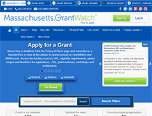 Tablet Screenshot of massachusetts.grantwatch.com