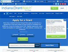 Tablet Screenshot of indiana.grantwatch.com